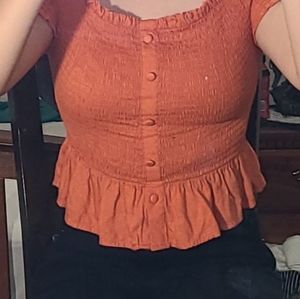 Orange crop top
